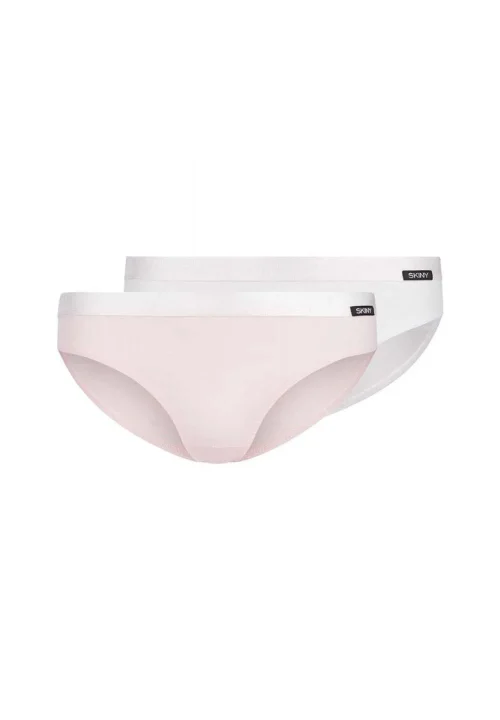 SKINY Basic spodnje hlačke dekliške 2-kos Rožnate Bele