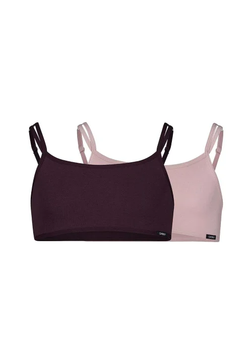 SKINY Basic crop-top dekliški Essentials 2-kos Rožnata Vijolična