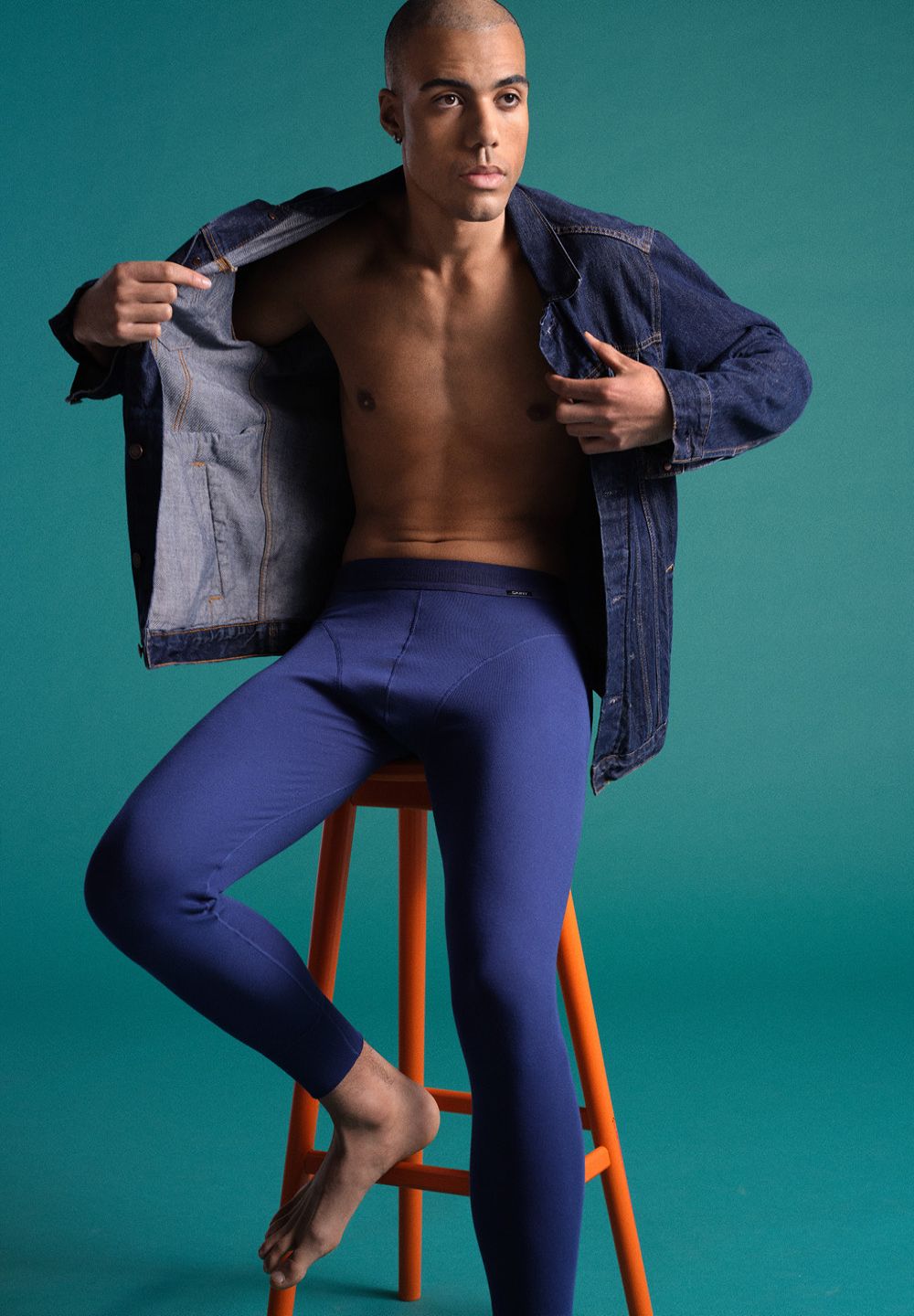 SKINY Basic moške dolge spodnje hlače Navy