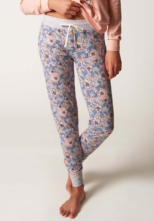 SKINY Basic M&M pižama spodnji del dolge ženske Melange Flowers