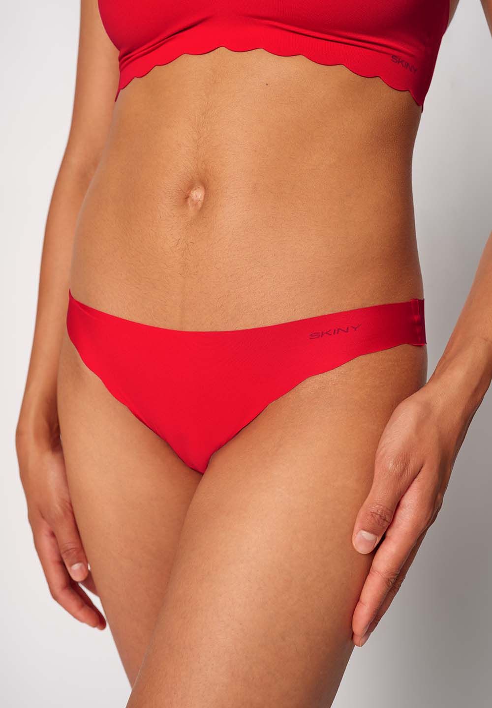 SKINY Basic spodnje hlačke ženske rdeče - slika 3