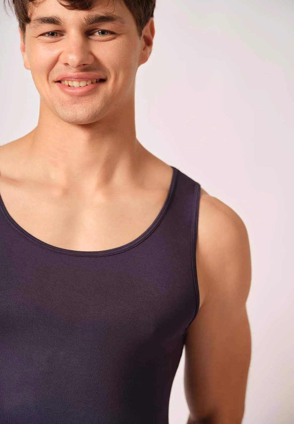 SKINY Basic Bamboo spodnja majica brez rokavov moška Crown Modra - slika 3
