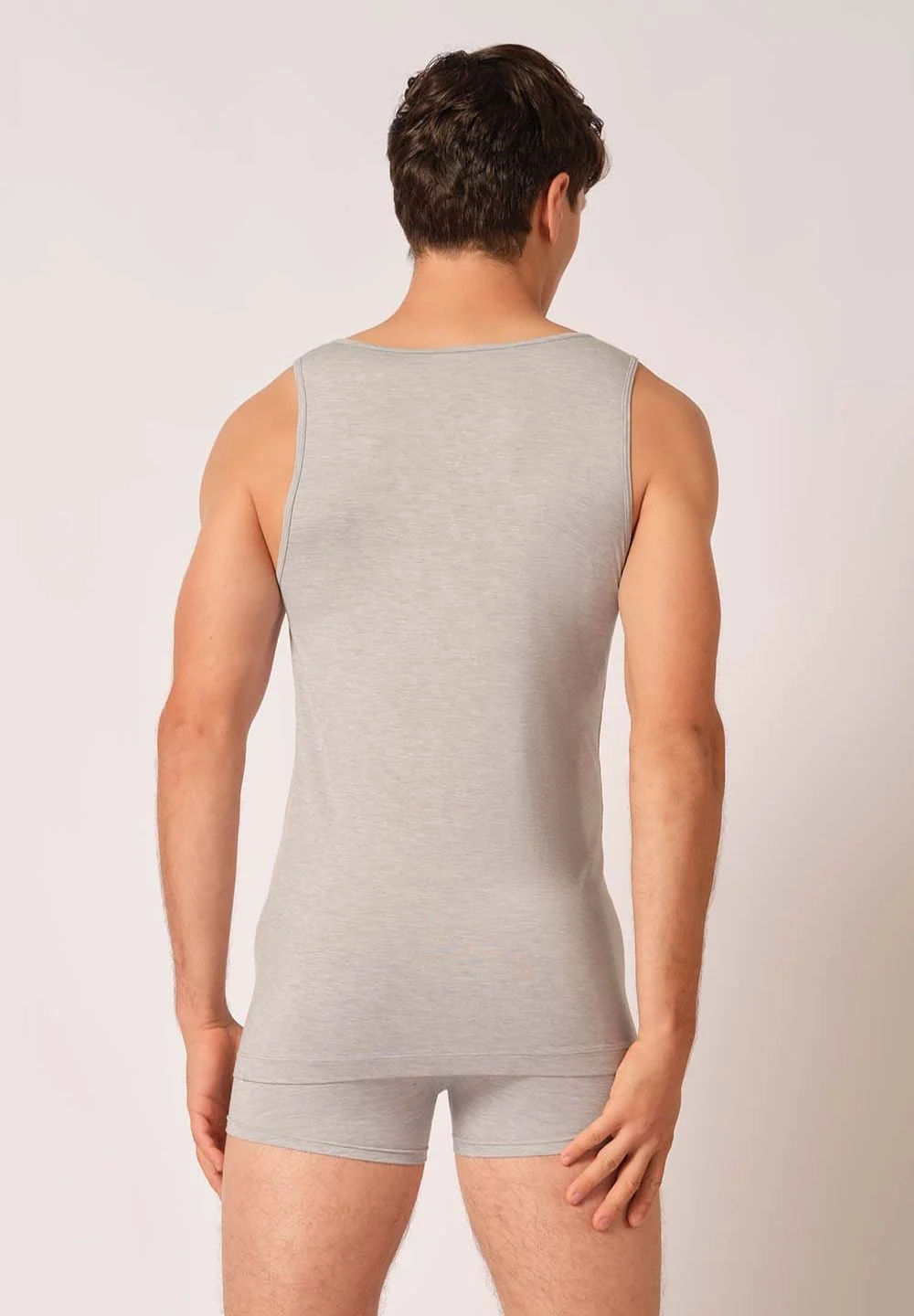 SKINY Basic Bamboo spodnja majica brez rokavov moška Stone Siva - slika 2