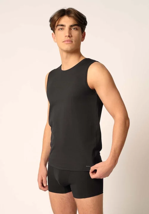 SKINY Basic spodnja majica brez rokavov moška Črna