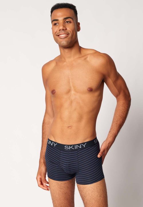 SKINY Basic boksarice moške stripe-modre 2-kom
