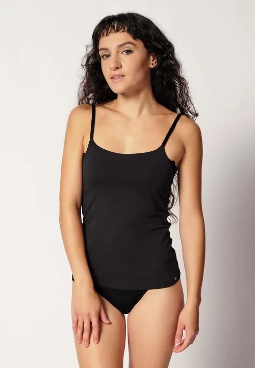 SKINY Basic Lace spodnja majica s čipko ženska Essentials Črna