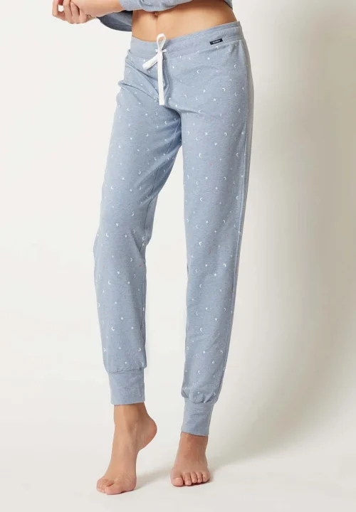 SKINY Basic M&M pižama spodnji del dolge ženske Denimmelange Stars