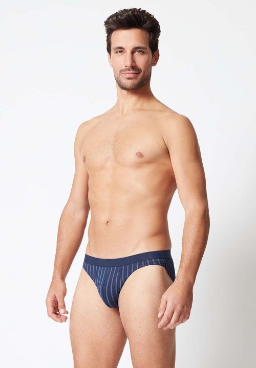 HUBER Basic spodnje hlače klasika moške 2-kom Navy Stripe Selection
